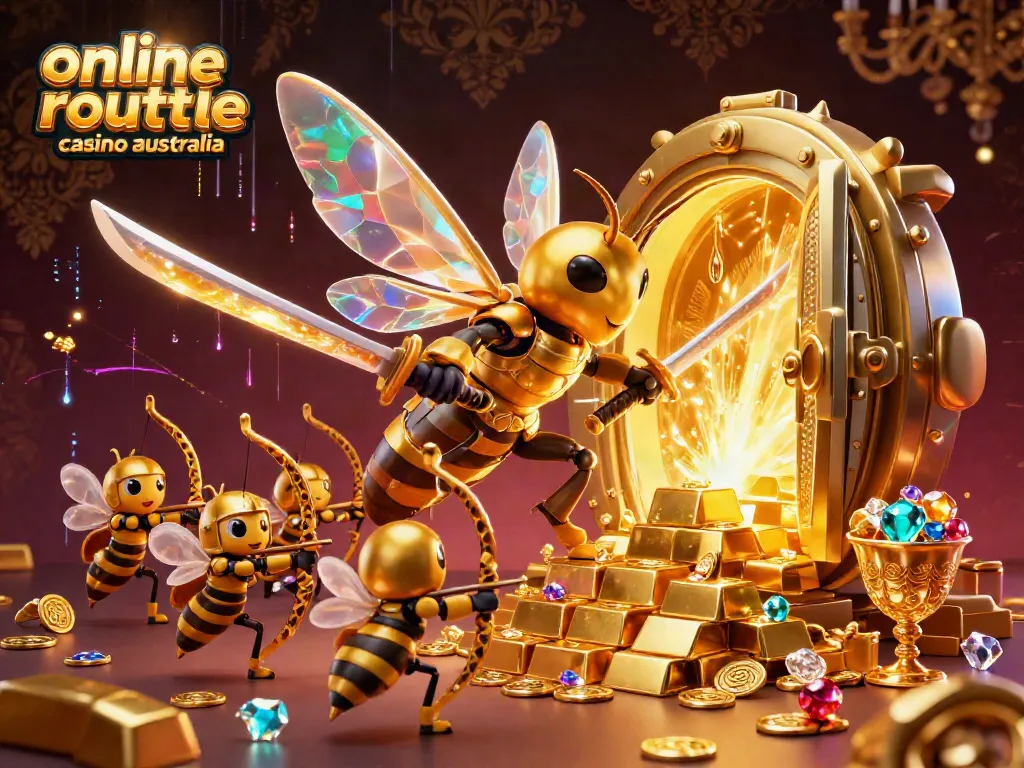 Experience the excitement of online roulette casino Australia with a vibrant 3D illustration showcasing dynamic gaming elements.