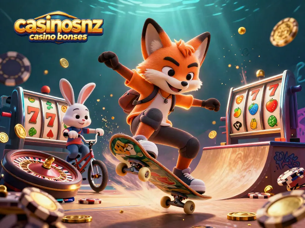 Experience casinosnz casino bonuses with dynamic 3D characters showcasing vibrant casino symbols and thrilling action.